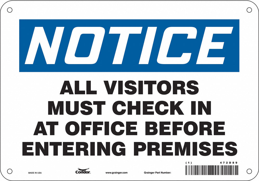 Safety Sign 7 in x 10 in Aluminum