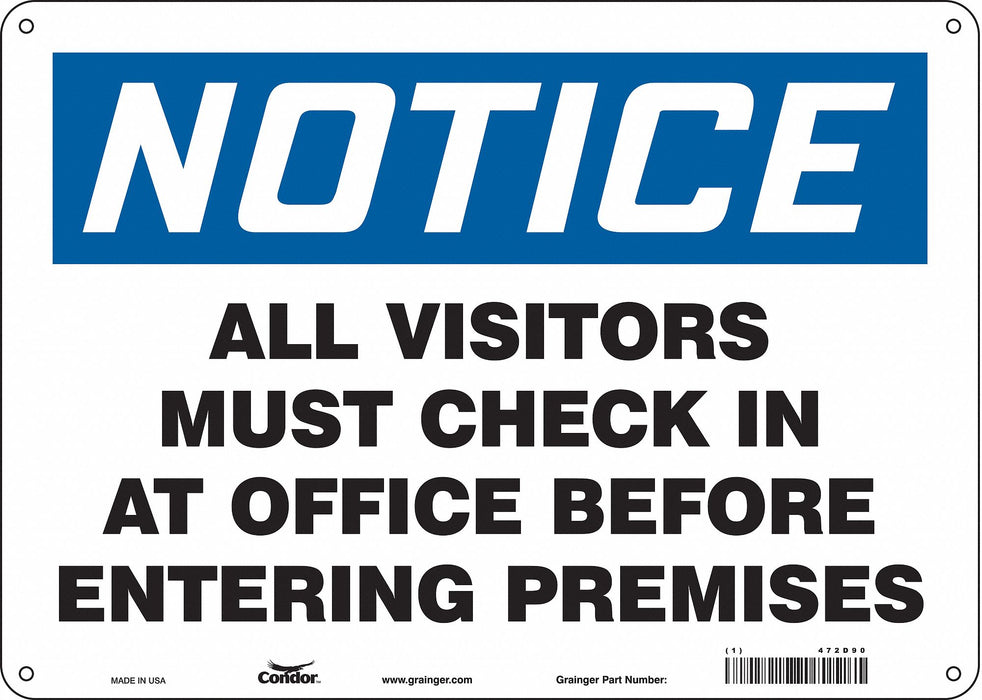 Safety Sign 10 in x 14 in Aluminum