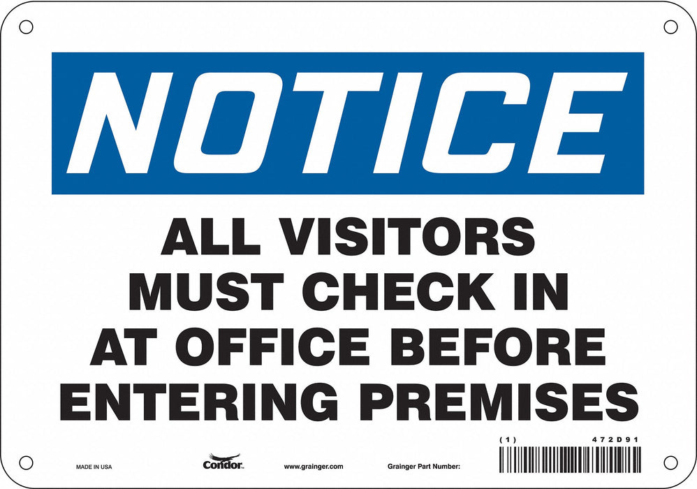 Safety Sign 7 in x 10 in Polyethylene