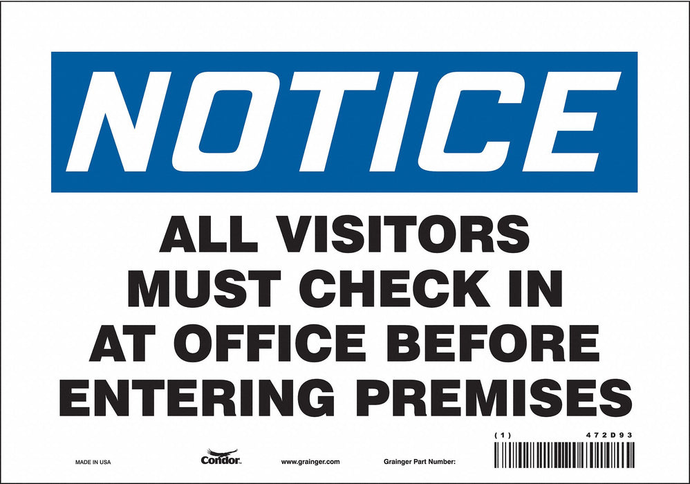 Safety Sign 7 in x 10 in Vinyl