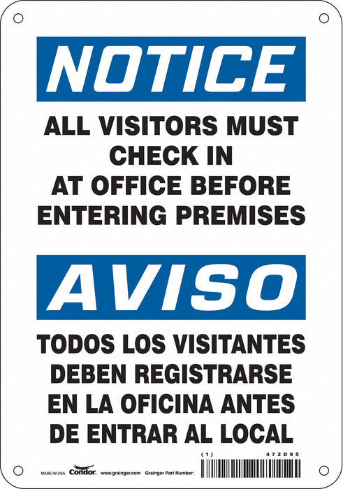 Safety Sign 10 in x 7 in Aluminum