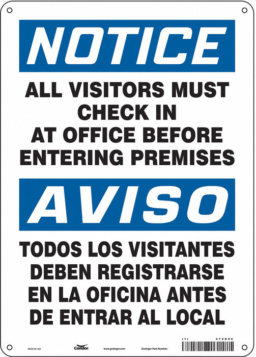 Safety Sign 14 in x 10 in Aluminum