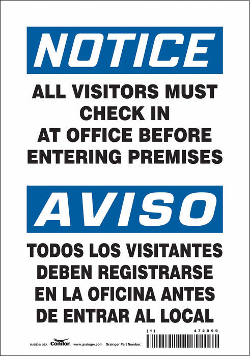 Safety Sign 10 in x 7 in Vinyl