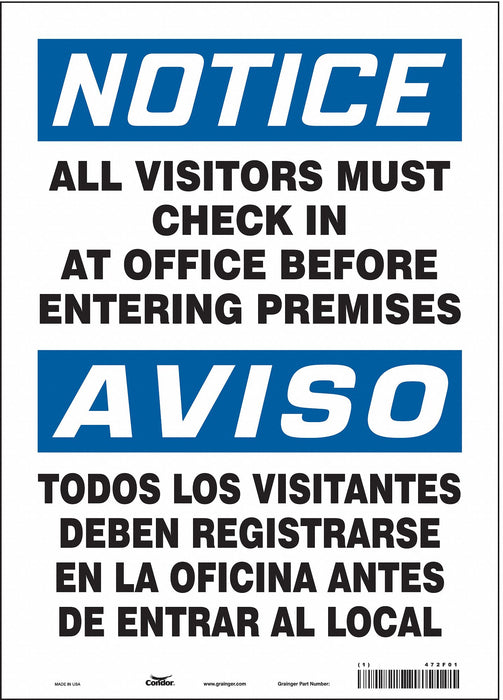 Safety Sign 14 in x 10 in Vinyl