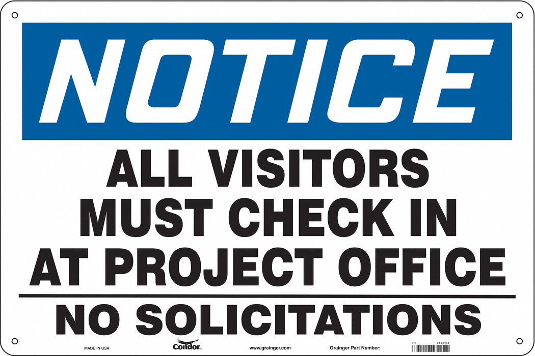 Safety Sign 24 in x 36 in Aluminum