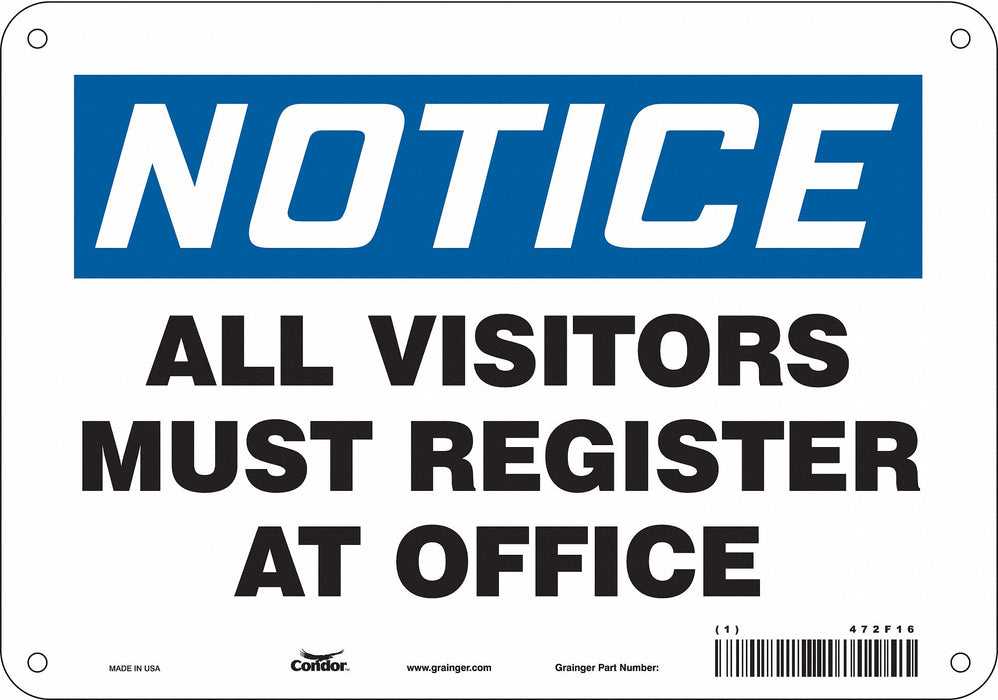 Safety Sign 7 in x 10 in Polyethylene