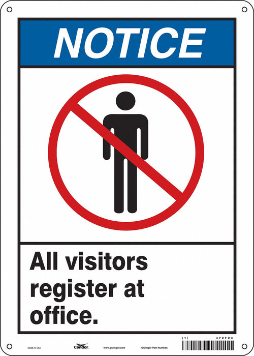 Safety Sign 14 in x 10 in Polyethylene