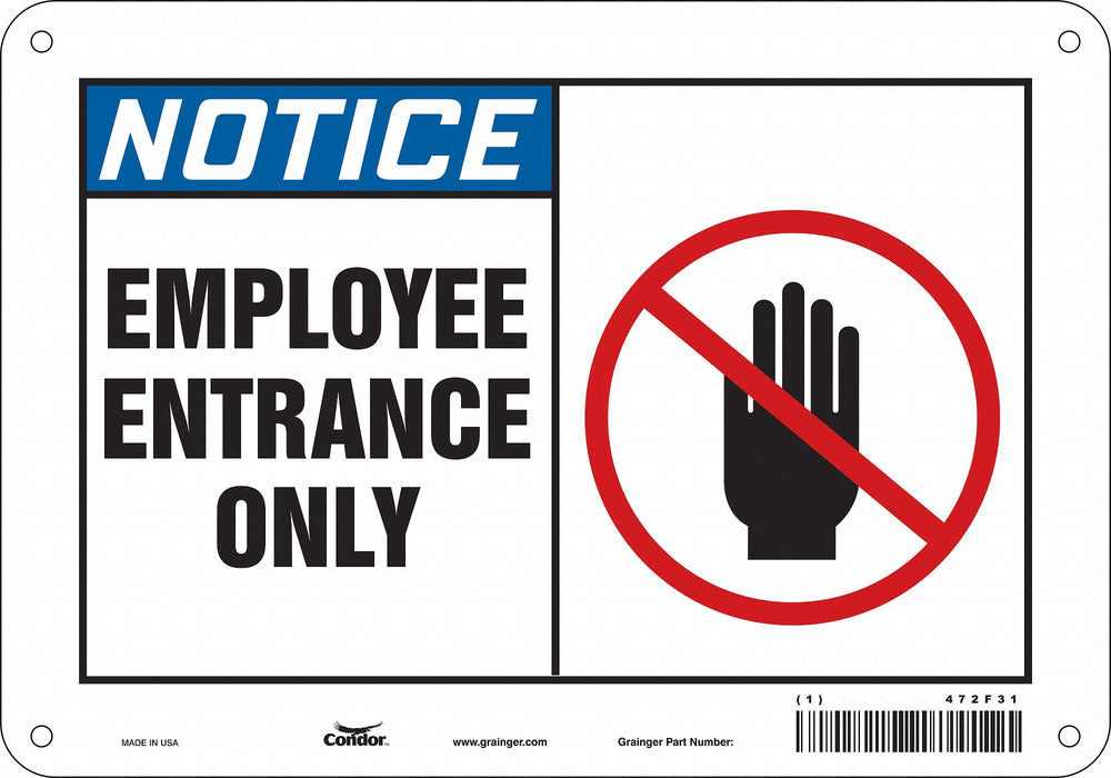 Safety Sign 7 inx10 in Polyethylene
