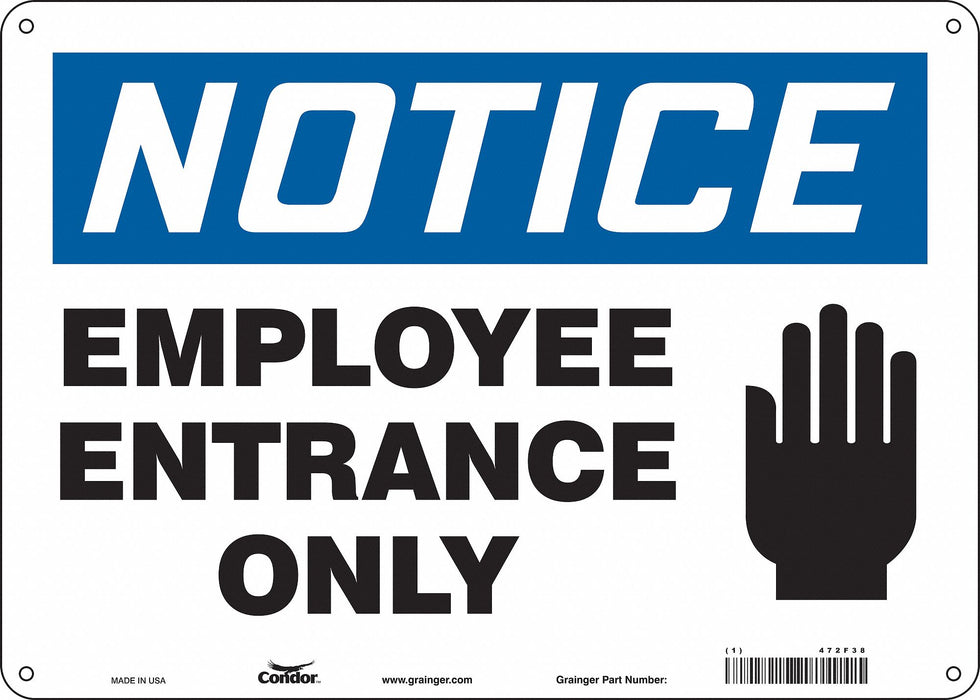 Safety Sign 10 in x 14 in Polyethylene