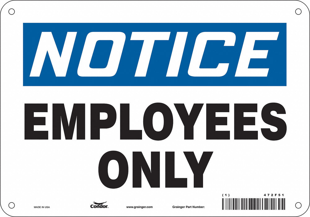 J6993 Safety Sign 7 inx10 in Polyethylene