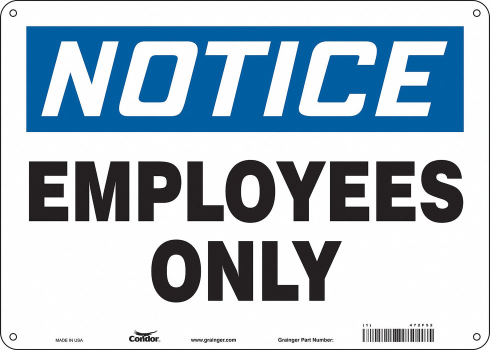J6993 Safety Sign 10 inx14 in Polyethylene
