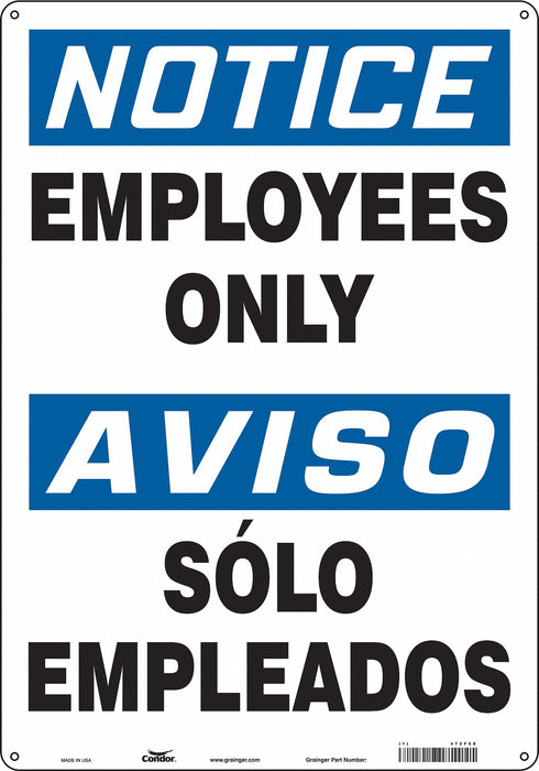 Safety Sign 20 in x 14 in Polyethylene