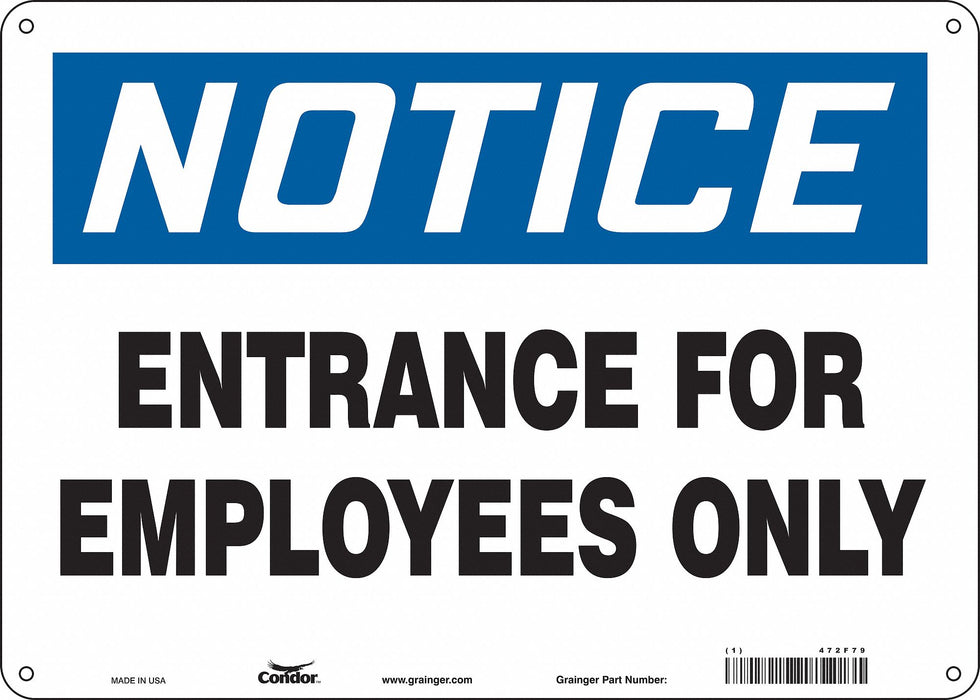 Safety Sign 10 in x 14 in Aluminum