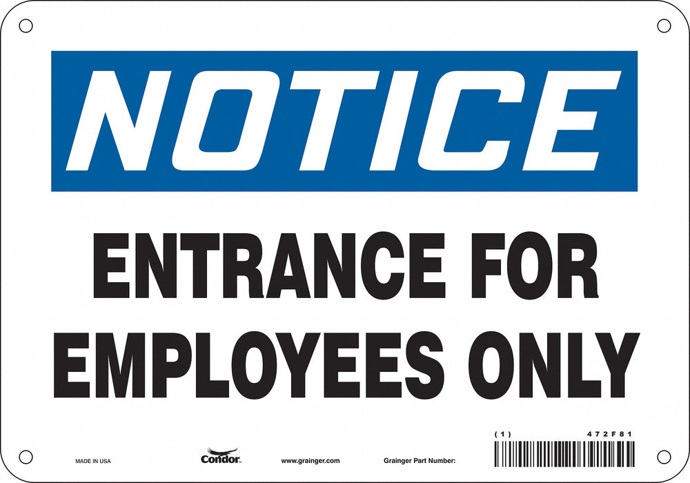 Safety Sign 7 in x 10 in Polyethylene
