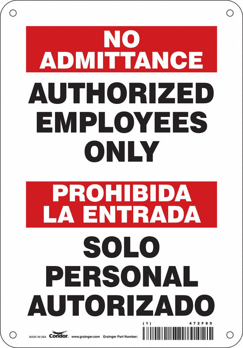 Safety Sign 10 inx7 in Aluminum