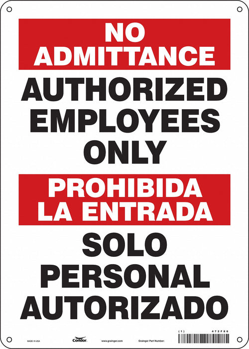 Safety Sign 14 inx10 in Aluminum
