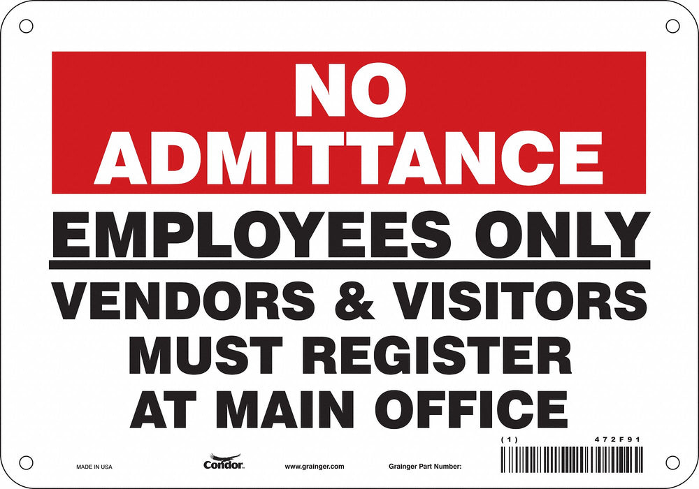Safety Sign 7 in x 10 in Aluminum