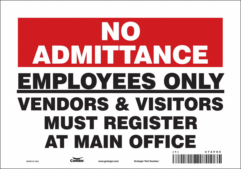 Safety Sign 7 inx10 in Vinyl