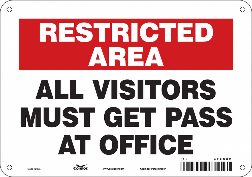 Safety Sign 7 in x 10 in Polyethylene