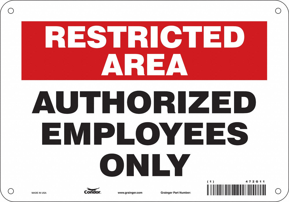J7024 Safety Sign 7 inx10 in Polyethylene
