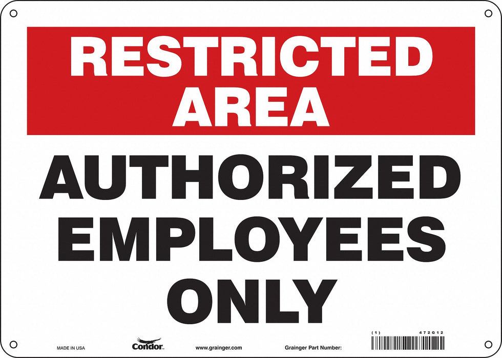 J7024 Safety Sign 10 inx14 in Polyethylene
