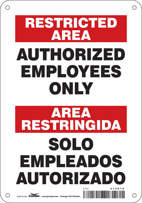 Safety Sign 10 inx7 in Polyethylene