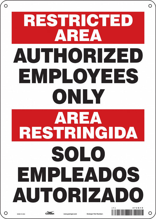 Safety Sign 14 inx10 in Polyethylene