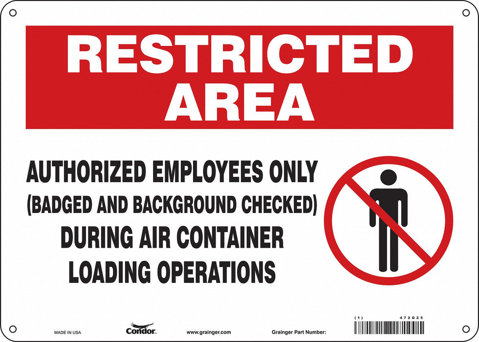 Safety Sign 10 in x 14 in Polyethylene