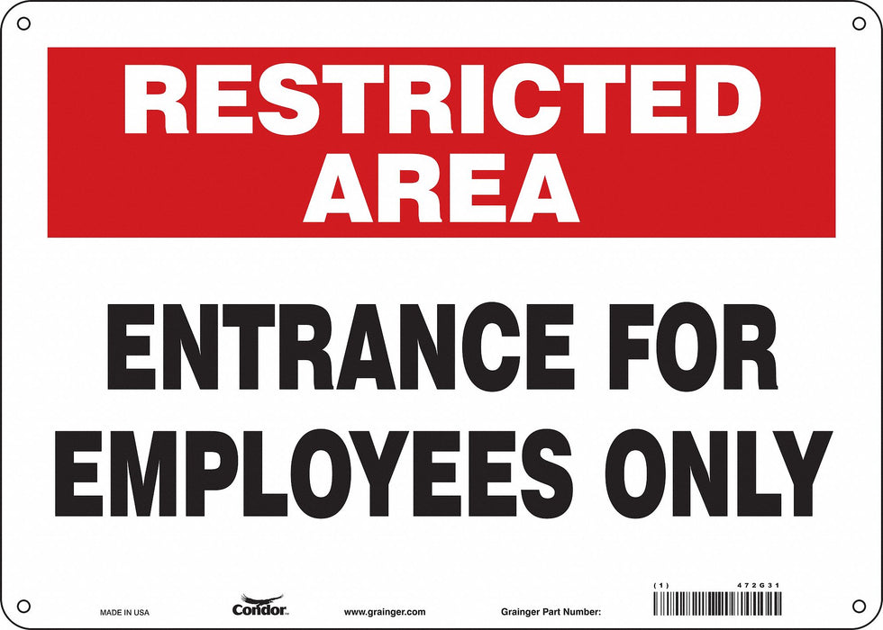 Safety Sign 10 in x 14 in Polyethylene