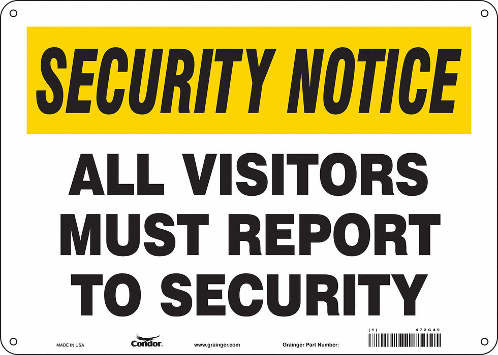 Safety Sign 10 in x 14 in Polyethylene