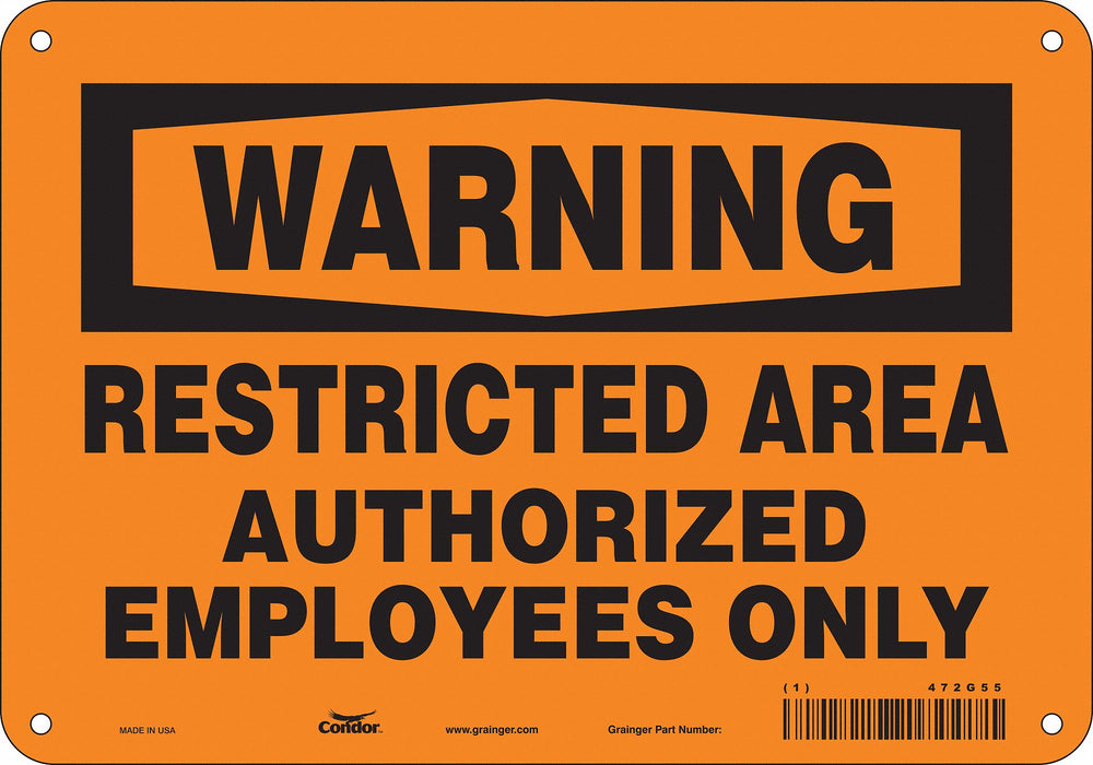 J7957 Safety Sign 7 in x 10 in Aluminum