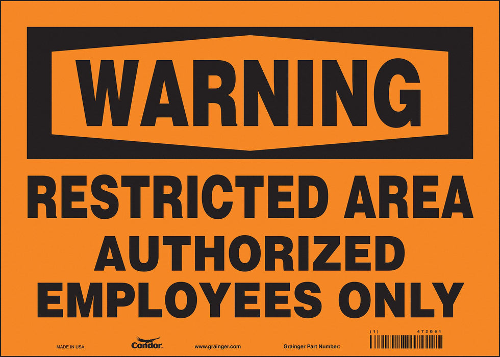 J7957 Safety Sign 10 inx14 in Vinyl