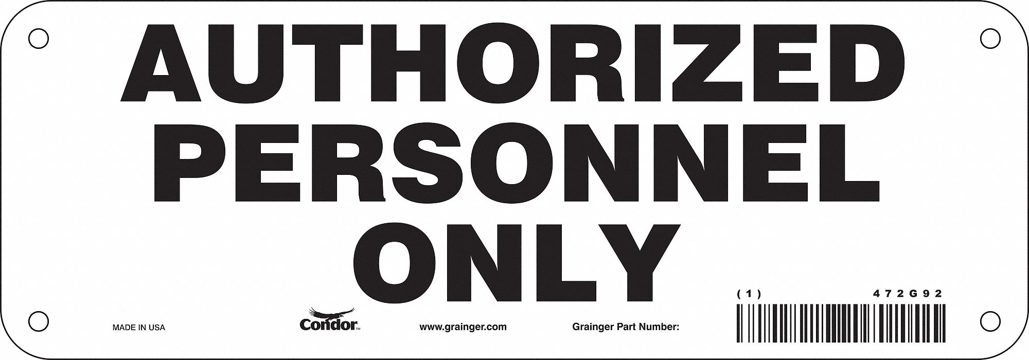 Safety Sign 3.5in x 10in Aluminum