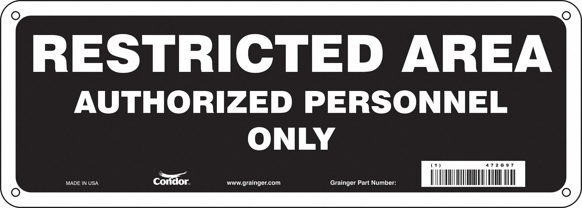 Safety Sign 5 in x 14 in Polyethylene