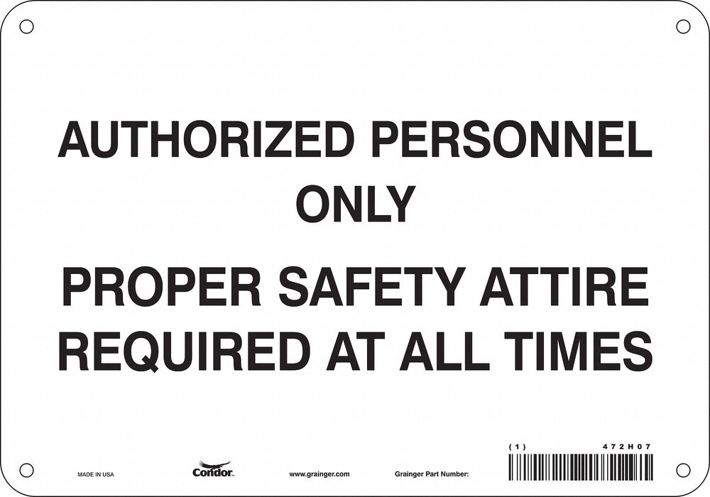 Safety Sign 7 inx10 in Polyethylene