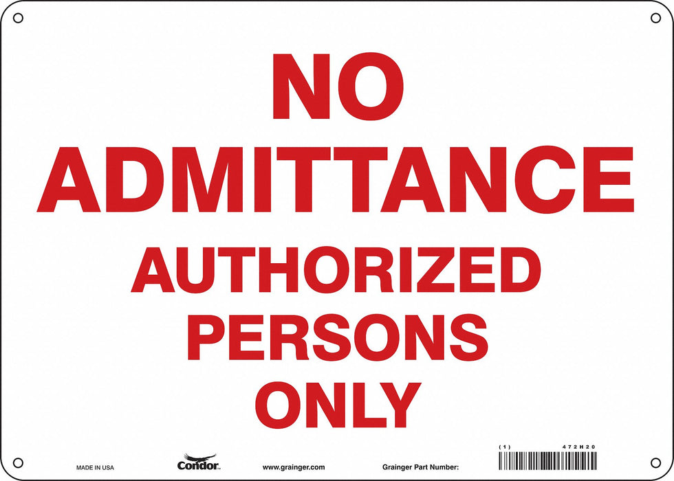 Safety Sign 10 inx14 in Aluminum