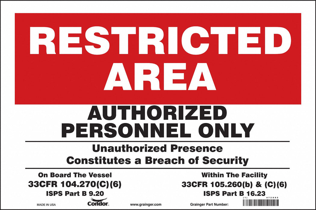 Safety Sign 12 in x 18 in Vinyl