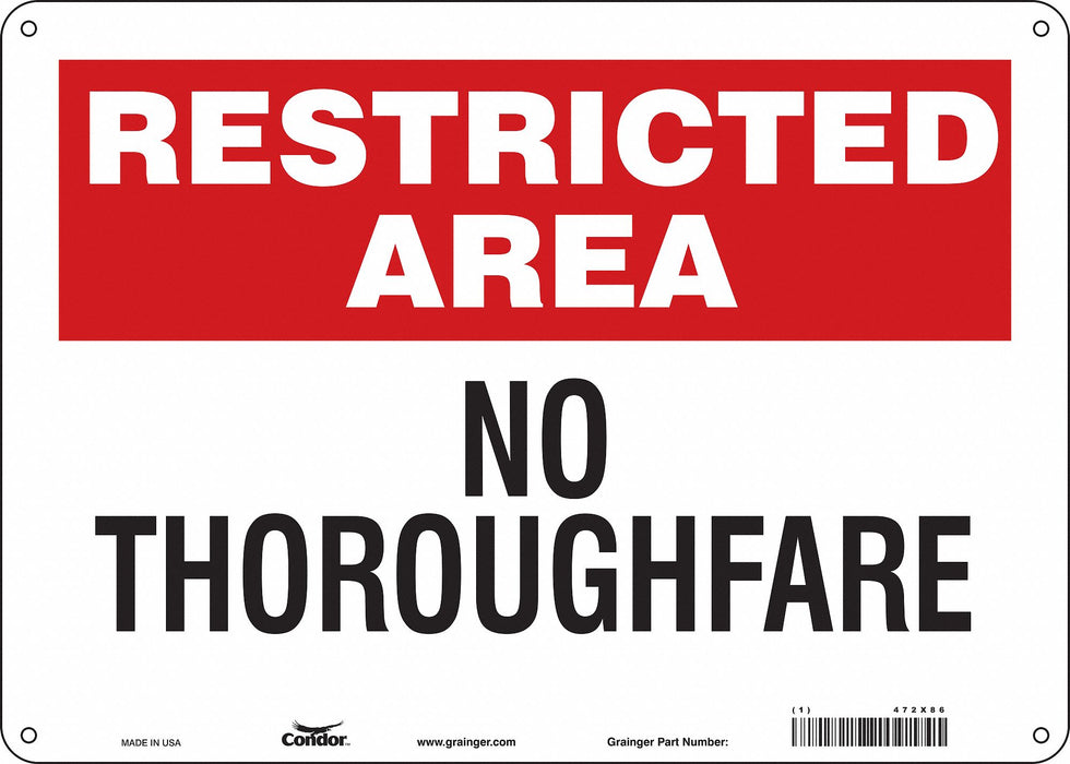 Safety Sign 10 in x 14 in Polyethylene