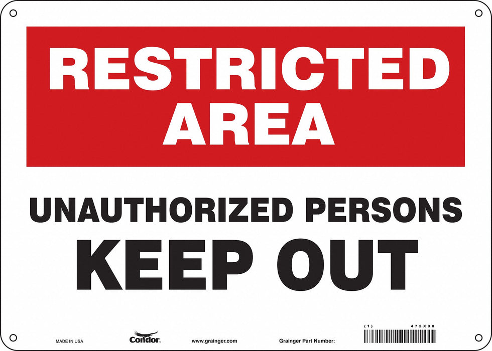 Safety Sign 10 inx14 in Aluminum