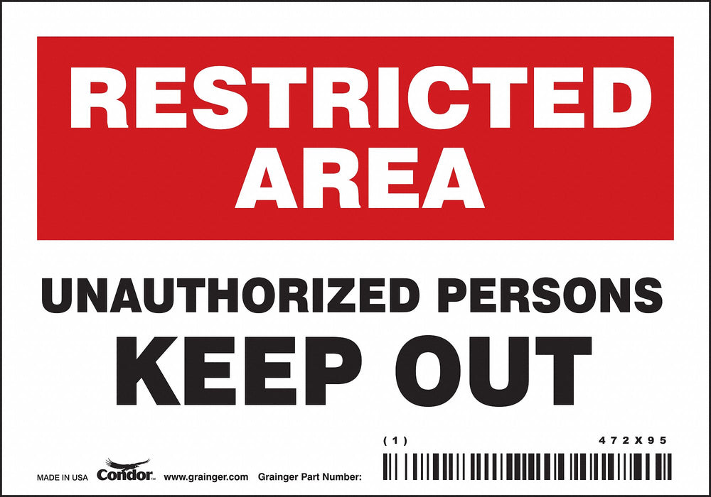Safety Sign 3.5in x 5in Vinyl