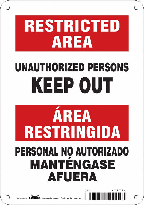 Safety Sign 10 in x 7 in Aluminum