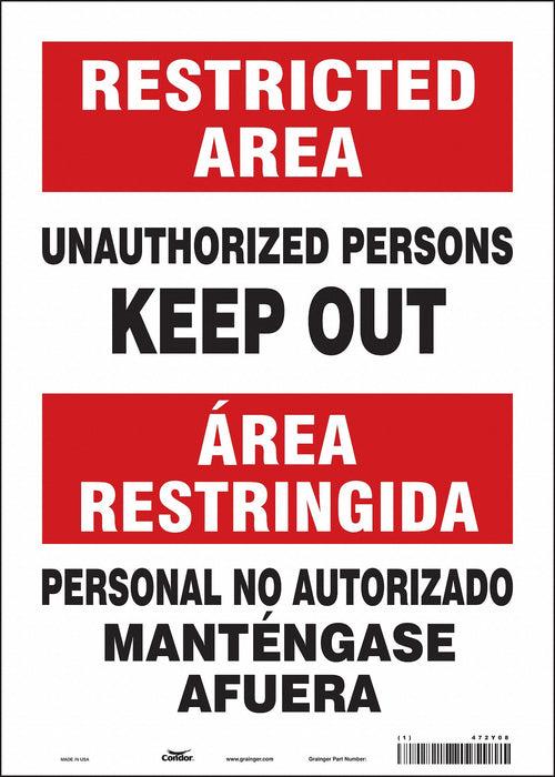 Safety Sign 14 inx10 in Vinyl