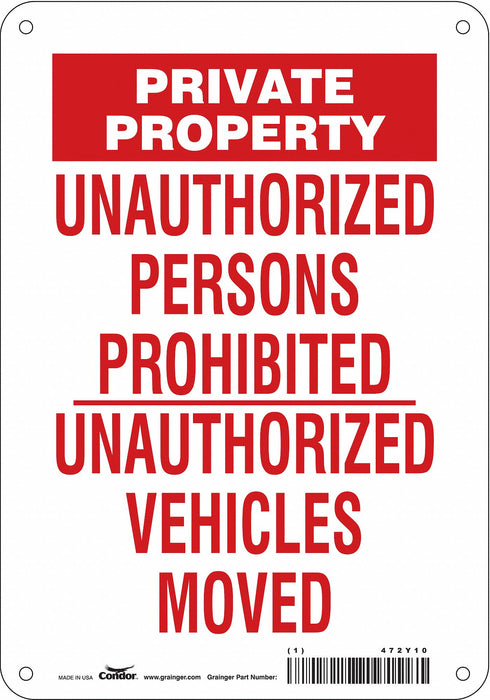 Safety Sign 10 in x 7 in Aluminum