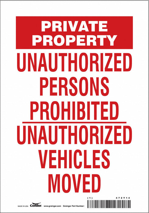 Safety Sign 10 in x 7 in Vinyl