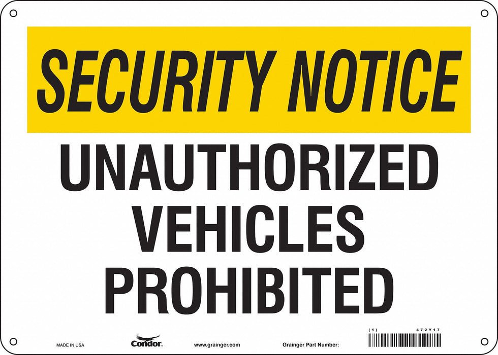Safety Sign 10 in x 14 in Aluminum