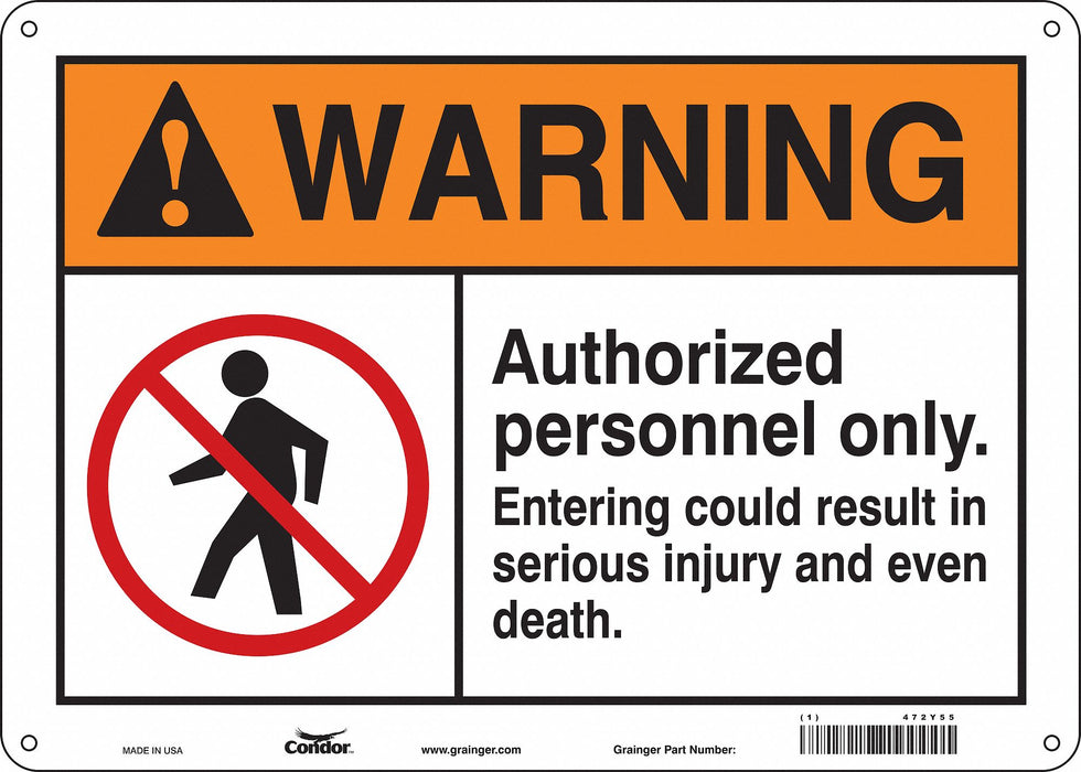 Safety Sign 10 inx14 in Aluminum