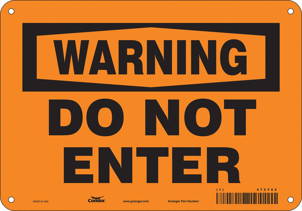 Safety Sign 7 inx10 in Polyethylene