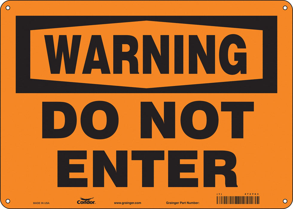 Safety Sign 10 in x 14 in Polyethylene