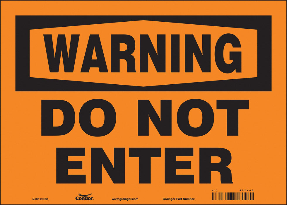 Safety Sign 10 in x 14 in Vinyl