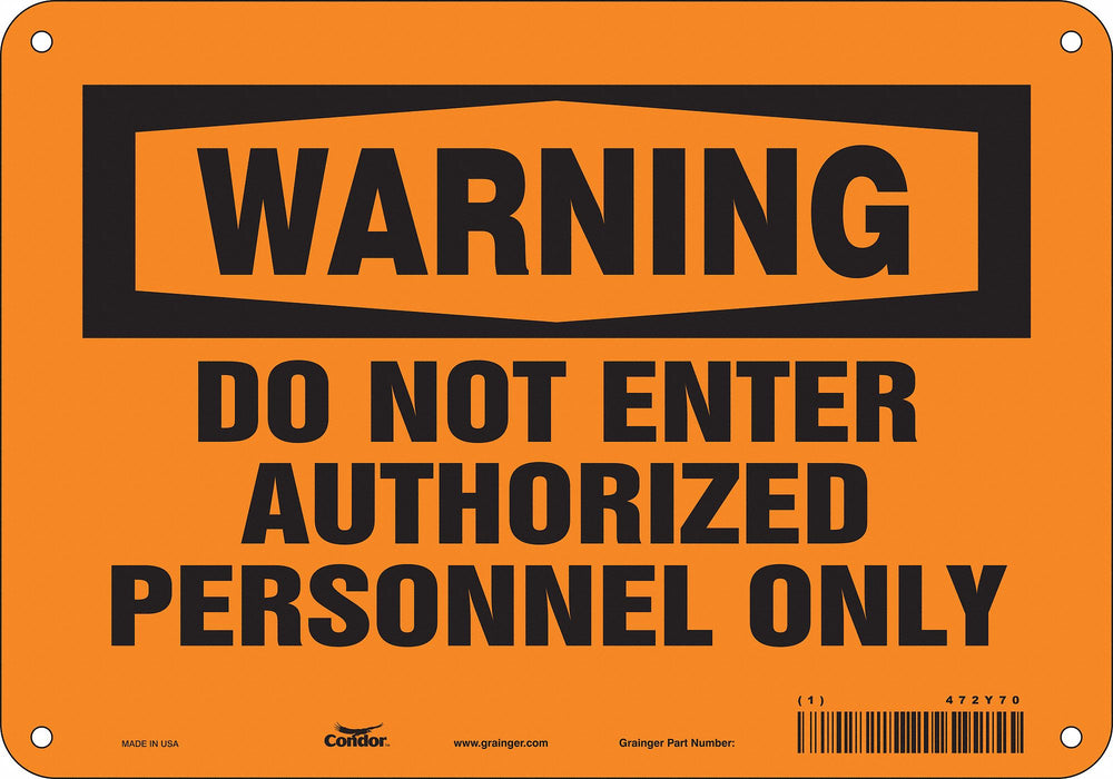 Safety Sign 7 inx10 in Polyethylene